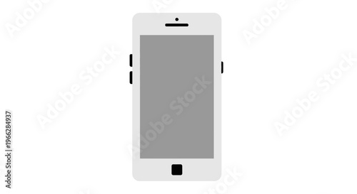 White smartphone with gray screen.