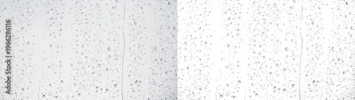 Water drops rainy window overlay on transparent background