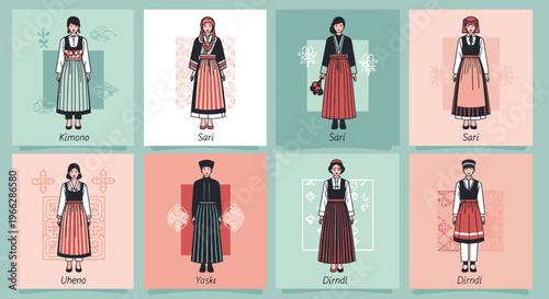 Traditional Korean clothing hanbok outfits for men and women