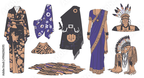 Native American Traditional Clothing and Accessories Paper Dolls
