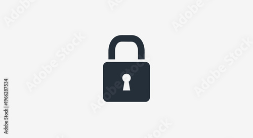 Secure, closed padlock icon, security symbol, lock sign, vector graphic