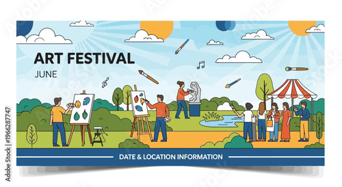 People Enjoying Art Festival Outdoors.