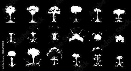 Cartoon Explosion Frames: Set of Vector Illustrations for Animation, Special Effects, and Game Design