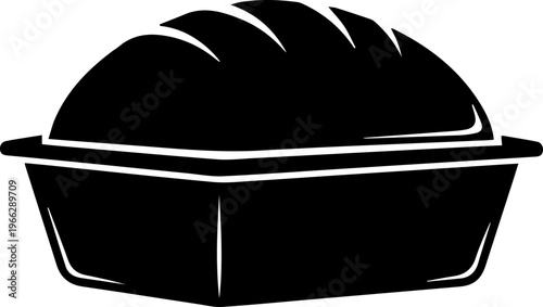 Freshly baked bread loaf in a container, ready for your breakfast or dinner table, offering delicious taste and inviting aroma