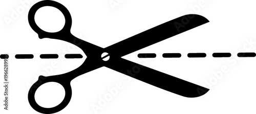 Cut along the dotted line with sharp scissors symbol for crafting, design, or DIY projects, showing precision and direction for success
