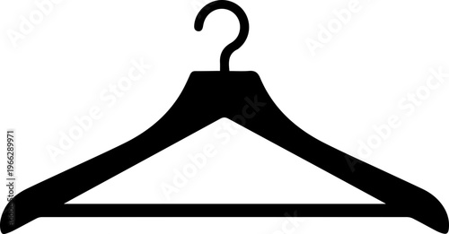 Minimalist black clothes hanger for design projects and fashion layouts offering versatile style and organization solutions for creative work