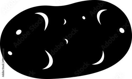 Bold monochrome potato art perfect for culinary designs and food branding, bringing a touch of rustic charm to your project today