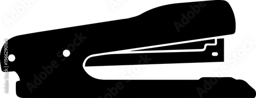 Sleek black stapler design element for streamlined office efficiency and productive workflow, perfect for modern business branding and corporate materials
