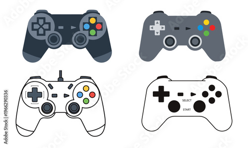 Video Game Controller and Gamepad Collection Vector