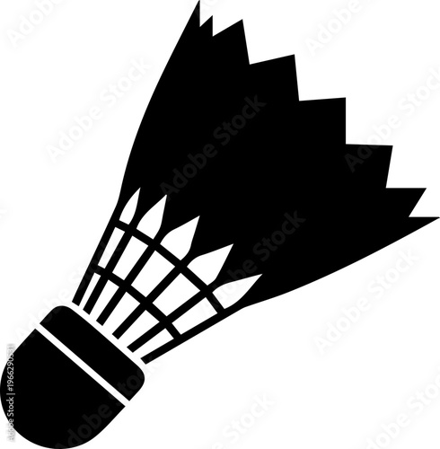 Dynamic badminton shuttlecock icon symbolizing fast action and competitive sport for active lifestyle and athletic pursuits