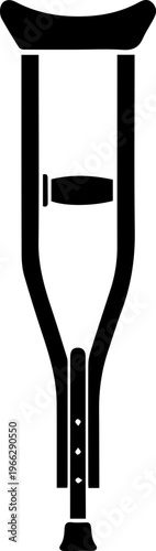 Modern medical crutch symbol representing mobility aid and recovery, essential for patient rehabilitation and healthcare.