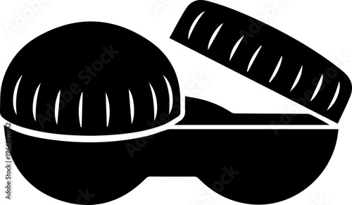 Sleek modern contact lens case with protective lid open for easy access and daily vision care