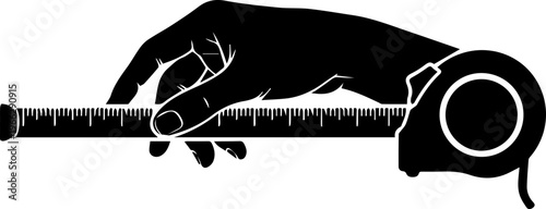 Precision measurement with a hand holding a retractable tape measure for accurate sizing and assessment