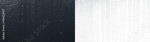 Schilderij op canvas Heavy rain droplets on glass with clean transparent background