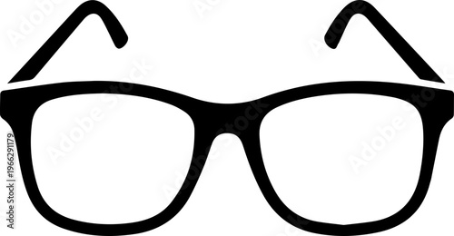 Stylish black horn-rimmed glasses icon for modern vision and academic or intellectual representation