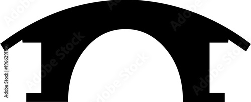 Sleek minimalist black bridge silhouette symbolizing connection, progress, and overcoming obstacles in modern design