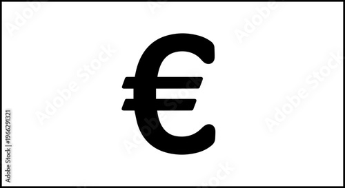 Bold black euro symbol stands out against a clean white background, representing financial strength and global commerce