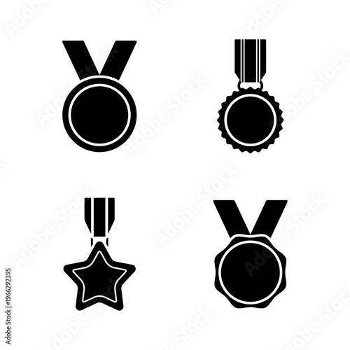  메달 목걸이 아이콘 세트