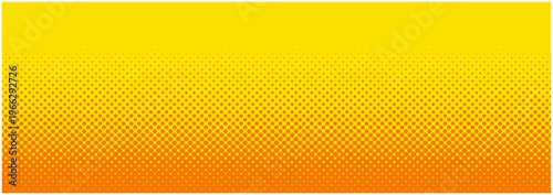ハーフトーンドット黄色/オレンジグラデーション｜1/2横長