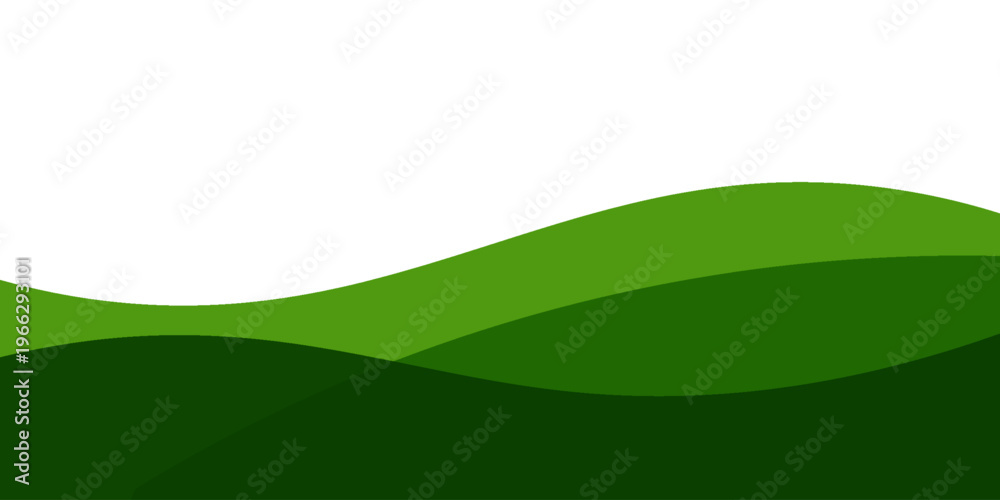 Obraz premium Green Abstract Wavy Background with Gradient Fluid Shapes Modern Vector Design