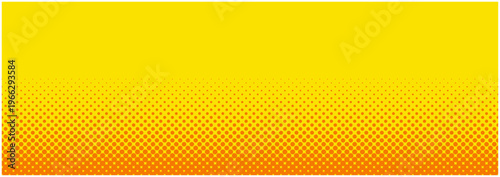 ハーフトーンドット黄色/オレンジグラデーション｜1/2横長