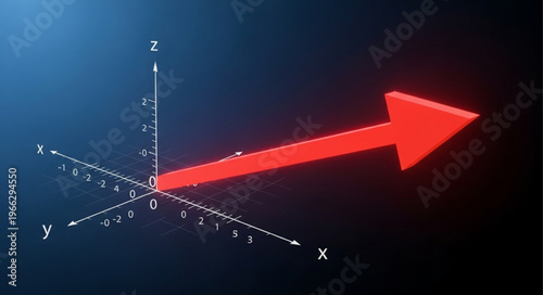 Red Arrow 3D Coordinate System.