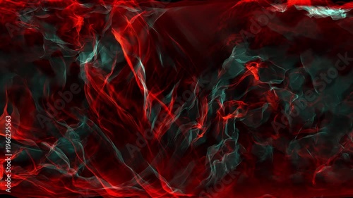Red Black Energy Smoke Abstract Loop Background Horizontal