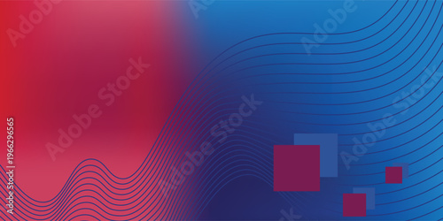 Blue purple red gradient mesh abstract background with wavy blended lines nice for wallpaper or banner