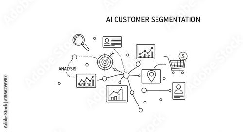 AI customer segmentation analysis concept.