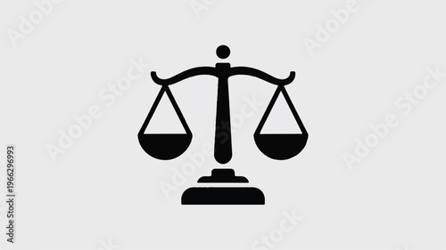 black silhouette of a scales of justice icon