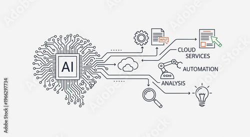 Artificial Intelligence Technology Concept Illustration.