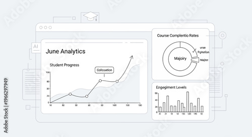 Business analytics graph on screen.