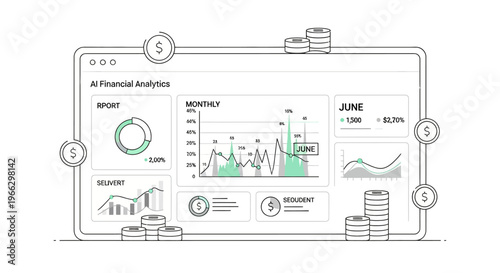 Business financial analysis dashboard screen.