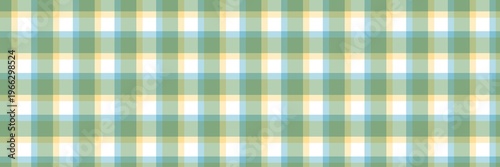 Seamless plaid pattern in soft green, yellow, and blue pastel tones. Spring checkered background perfect for textiles, wrapping paper, spring designs, and picnic-themed layouts.