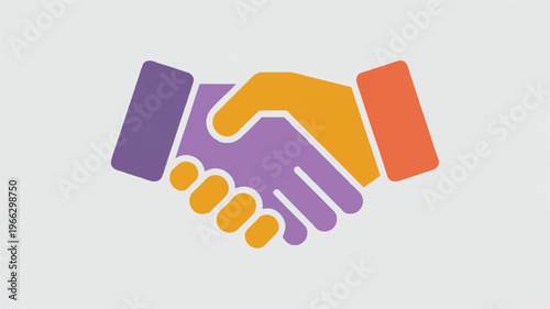 colorful handshake between two people in business partnership