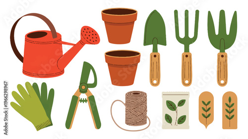 Gardening tools and accessories for planting flowers and plants