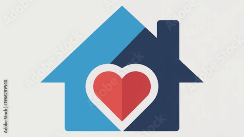 house with heart symbol inside  love home