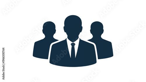 Three business people in a team or group meeting together