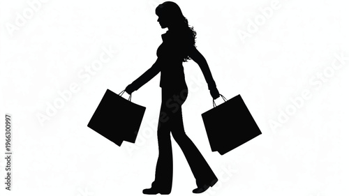 woman walking with shopping bags in both hands