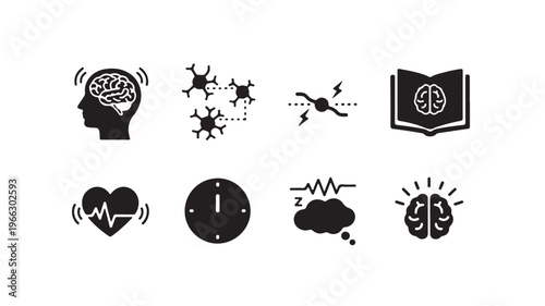 Mental Health Awareness and Psychological Support Icons Collection