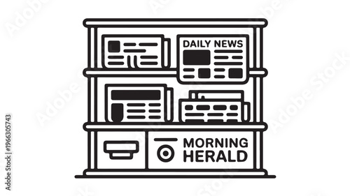 Newspaper Rack with Daily News and Morning Herald