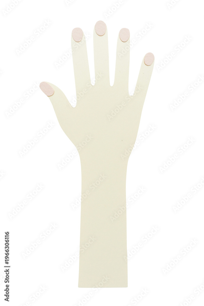 Obraz premium Hand with pink nails paper craft design element