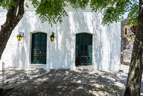 Facade of house in historic quarter of Colonia del Sacramento, Uruguay