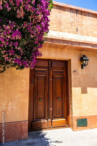 Facade of house in historic quarter of Colonia del Sacramento, Uruguay