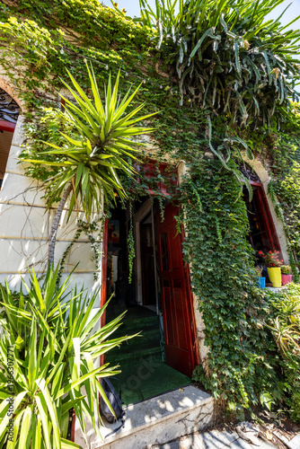 Facade of house in historic quarter of Colonia del Sacramento, Uruguay
