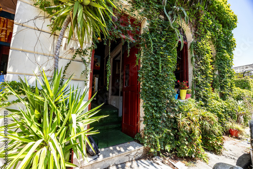 Facade of house in historic quarter of Colonia del Sacramento, Uruguay