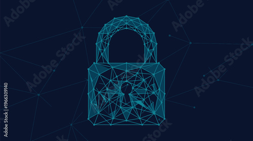 Cybersecurity Data Protection Digital Network Lock Concept with vector illustration