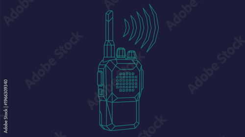 Digital Walkie Talkie Radio Communication Signal Technology Vector with vector illustration