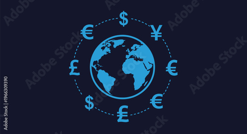 Global Currency Exchange International Business Economy with vector illustration