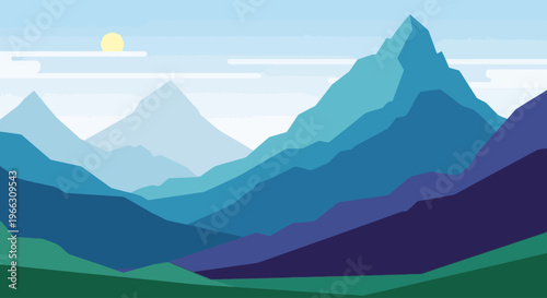 Mountain Range Landscape View.